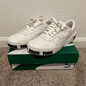 Puma Cali Bold Color: White/Metallic Gold/Black Size: 9 Woman